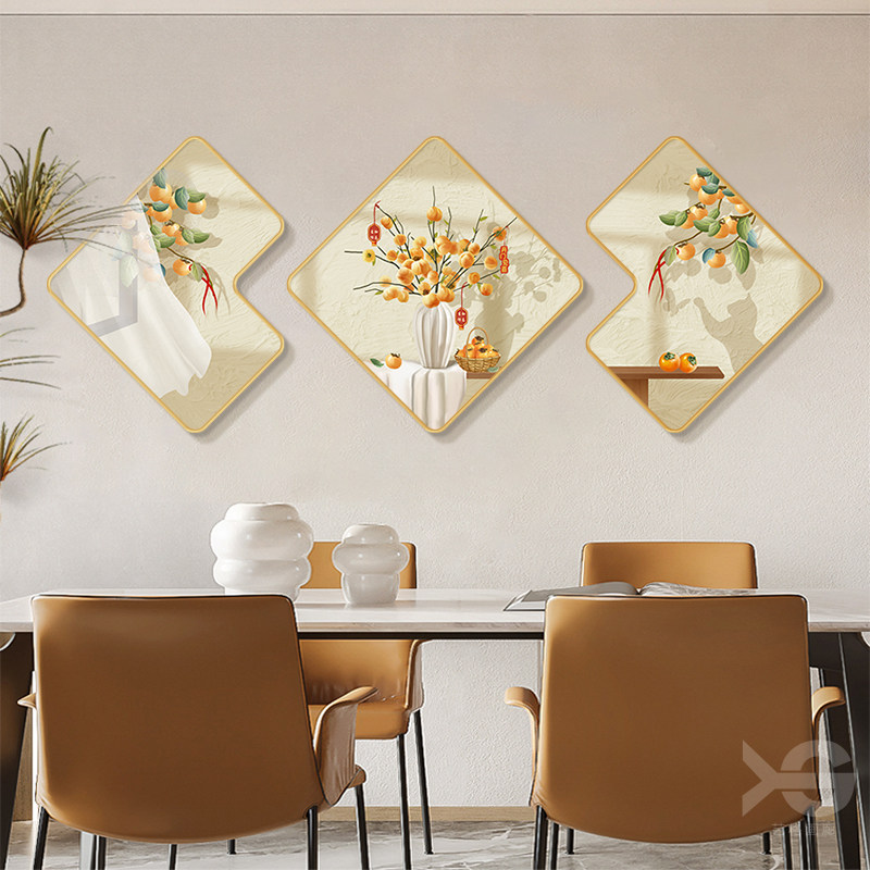 新款暖居餐厅装饰画现代客厅奶油风餐桌挂画壁画饭轻奢高级感墙画