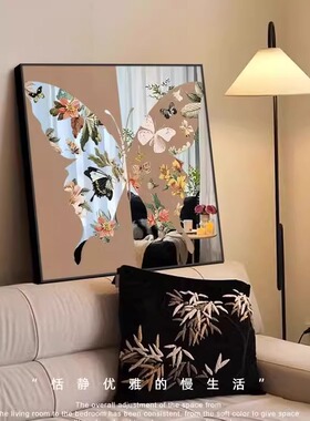 法式复古镜子画高级感客厅装饰画