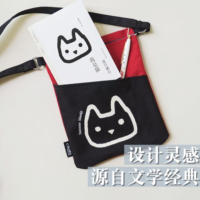 Canvas crossbody bag for accompanying books