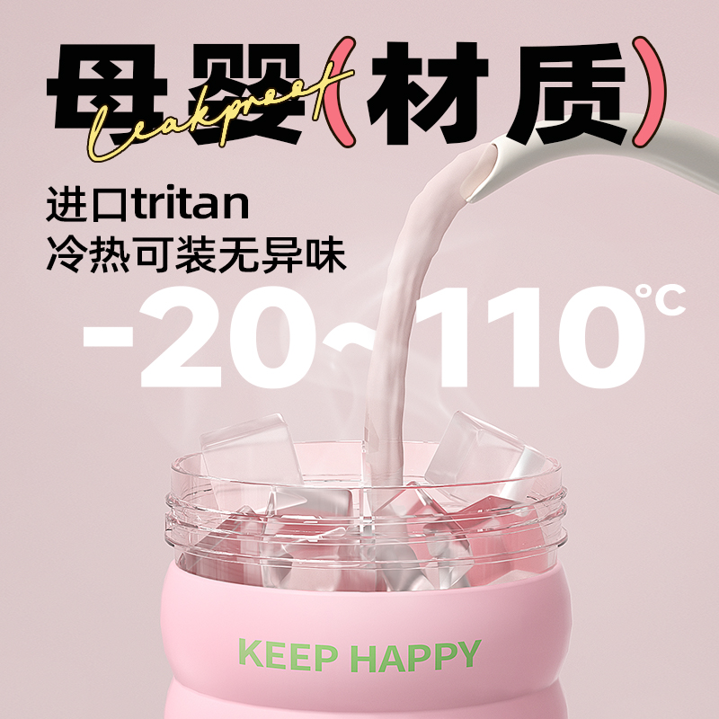 face水杯大容量女生便携吸管杯高颜值茶水分离泡茶tritan杯子夏天 - 图1