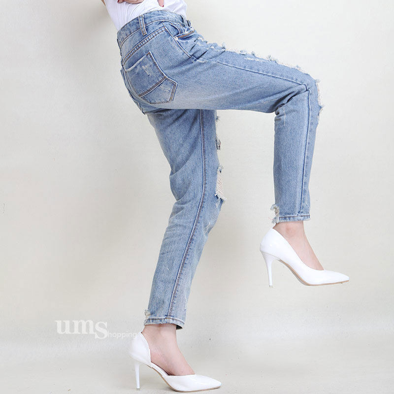 精美品2024秋季新款韩版学院风bf破洞牛仔裤女九分裤长裤直筒裤,淘宝优惠券,粉丝福利购,淘宝优惠卷