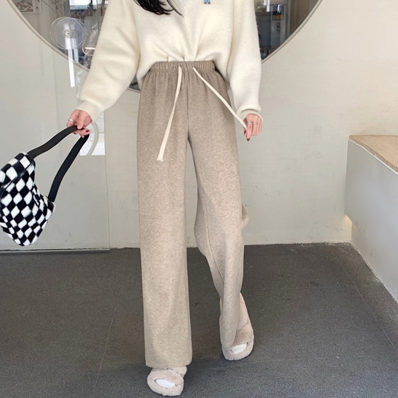 150小个子加厚欧棉绒糯米裤女冬季加绒加厚阔腿裤百搭宽松休闲裤,淘宝优惠券,粉丝福利购,淘宝优惠卷