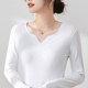 Pure cotton white long-sleeved T-shirt women's small v-neck slim T-shirt slim fit 2026 spring and autumn new black bottoming shirt top