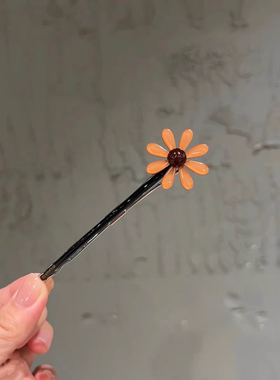 雏菊超仙精致水晶花朵一字夹