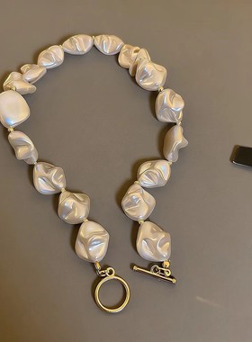 异形不规则巴洛克珍珠项链女款高级感一次元颈链锁骨链夸张新款