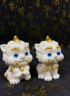 象牙果雕刻谛听摆件可盖章