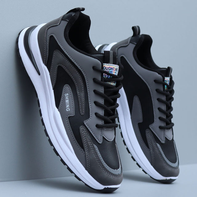 Autumn and winter dad shoes leather waterproof casual sports shoes