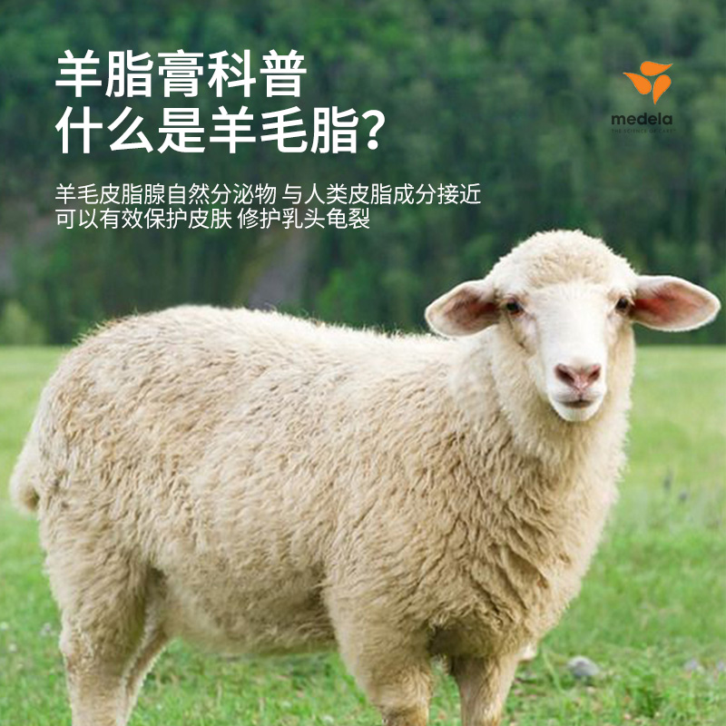 Medela美德乐纯天然羊脂膏孕妇哺乳膏乳头霜预防破裂滋润霜7g - 图1