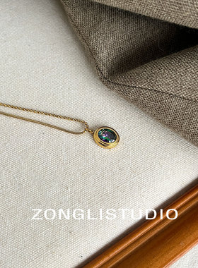纵里Z24法式蓝松石椭圆锁骨链