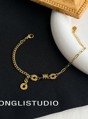 纵里Z18金色圆环链条手链百搭