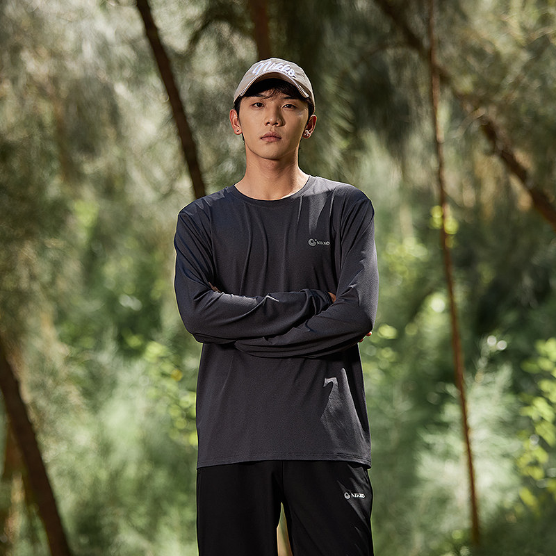 Nikko日高速干衣男秋季运动跑步长袖T恤健身登山透气吸汗打底上衣,淘宝优惠券,粉丝福利购,淘宝优惠卷