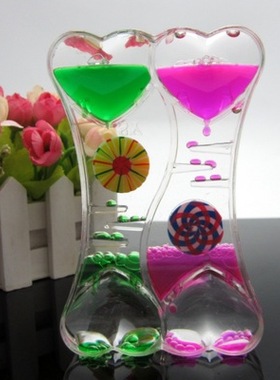 动感双心油滴彩色计时器生日沙漏