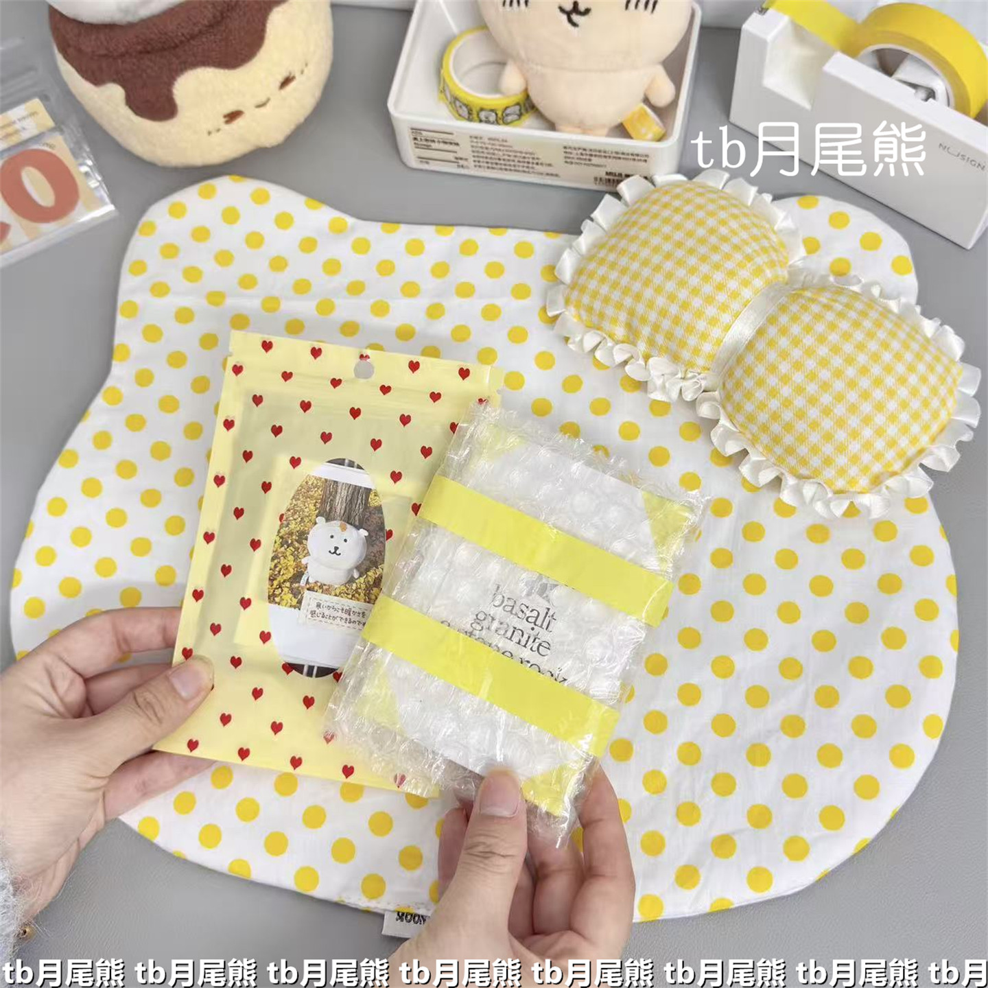 超萌柠檬黄可爱波点kitty桌垫杯垫出卡出物营业图道具ins摆拍神器,淘宝优惠券,粉丝福利购,淘宝优惠卷