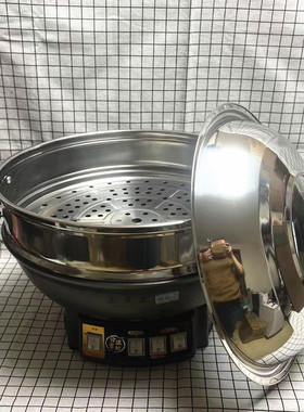 精铁锅精品真不锈铸铁锅/电热锅32cm/34/36/38/40电炒锅多用蒸锅