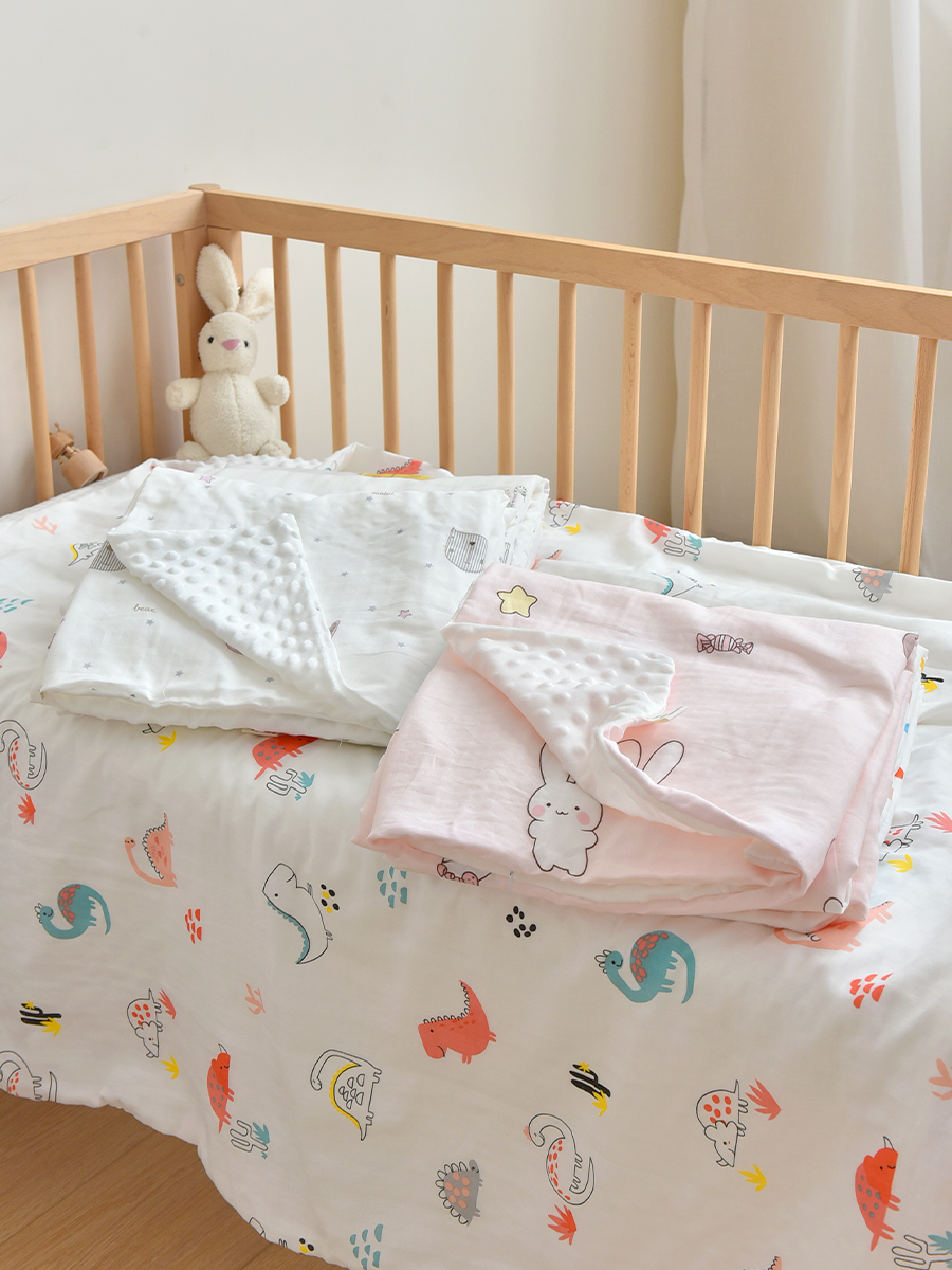 婴儿被套纯棉新生儿童安抚豆豆毯幼儿园宝宝换洗大尺寸盖被罩单件 - 图1
