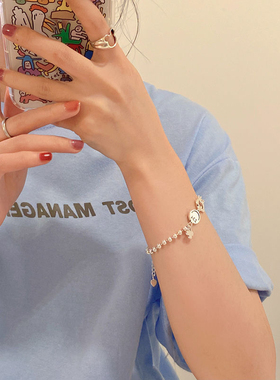 花朵笑脸手链女小众设计高级感2025年新款潮ins复古冷淡风手饰