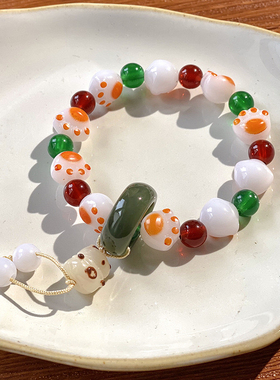 猫爪手链女ins风趣味百搭小众高级感串珠盘玩手串绕指菩提子手饰