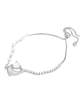 S925 sterling silver Dolphin Love Brlet for women simple hi