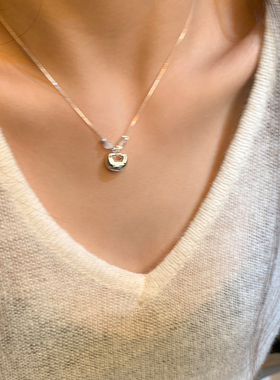 福气满满胖福元宝项链女新中式简约小众高级感百搭锁骨链吊坠颈链