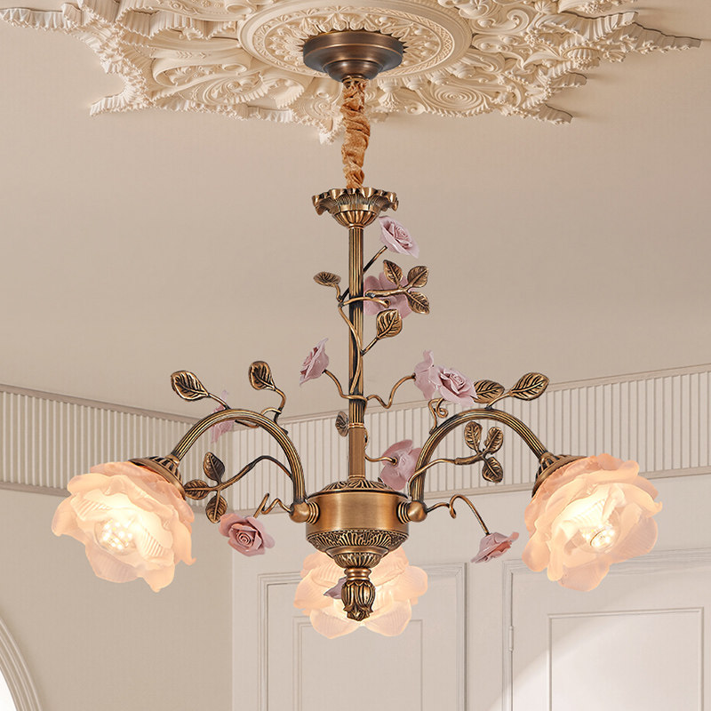 法式全铜吊灯美式复古客厅卧室玫瑰花朵浪漫田园中古餐厅吊灯,淘宝优惠券,粉丝福利购,淘宝优惠卷