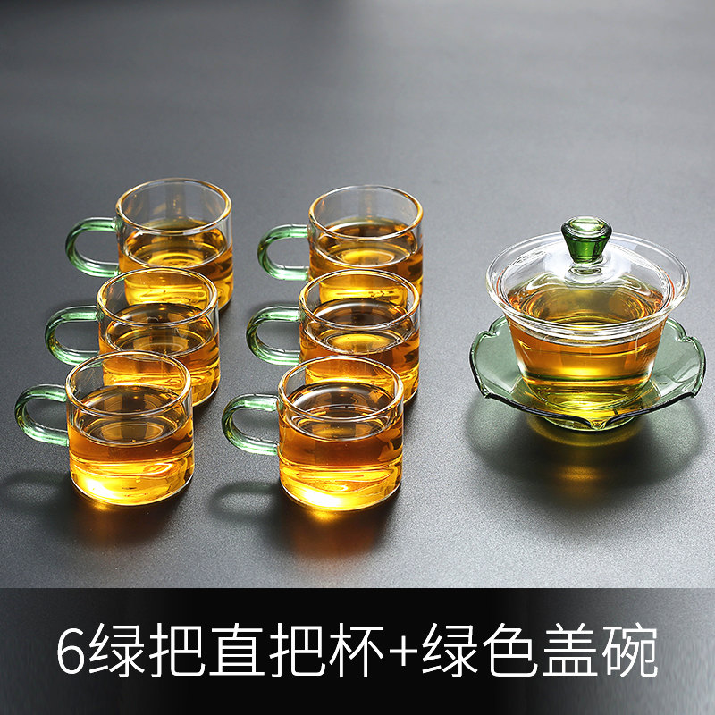 玻璃盖碗茶杯耐热加厚三才杯茶具泡茶碗大号功夫透明三才碗泡茶器