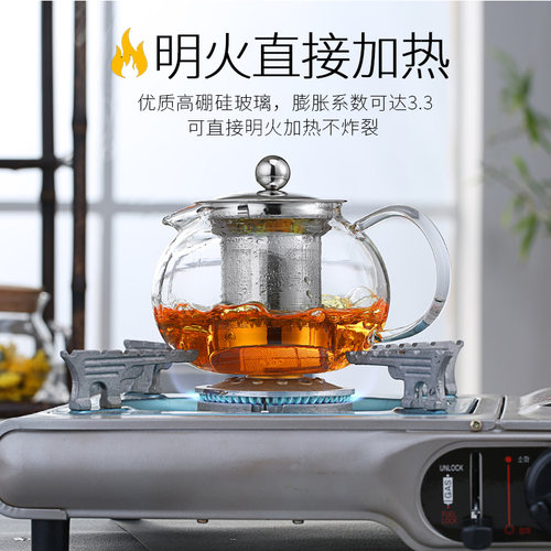 加厚玻璃茶壶耐热烧水壶小号功夫茶具泡茶小壶不锈钢过滤煮冲茶器 - 图0