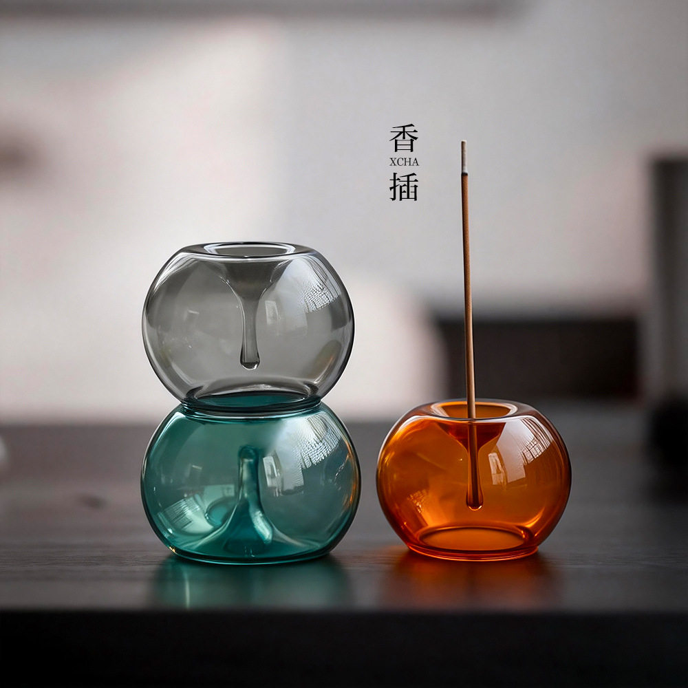 彩色玻璃香插 中式线香香座香托 家用香薰檀香炉禅意茶道点香器,淘宝优惠券,粉丝福利购,淘宝优惠卷