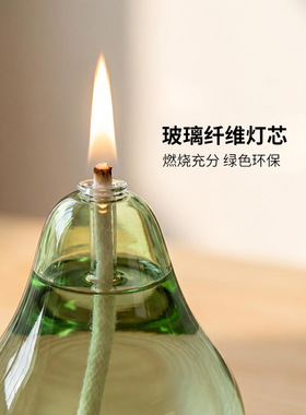 创意田园水果玻璃油灯新中式梨形梨子玻璃酥油灯装饰摆件拍摄道具