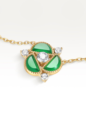 Fanci范琦925银女绿玉髓项链原创