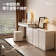 2026 New Solid Wood Painted Dressing Table and Cabinet Integrated Bedroom Modern Dressing Table Storage Storage Cabinet End of the Bed