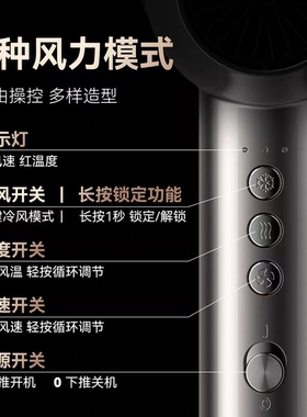 火之凤吹风机M3理发店发廊发型师专用大功率负离子高速家用电吹风