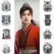 Classical golden silver photography performance Hanfu film and television drama male and female hair tie resin hair crown ancient costume general son
