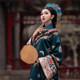 Yirel 2023 green silk brocade ancient costume real shot