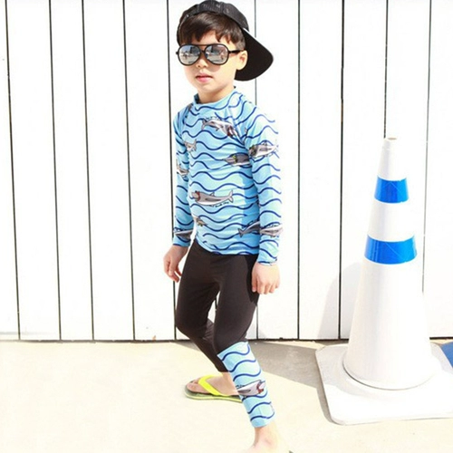 Купальник для мальчиков, детский раздельный лонгслив, 13 лет, защита от солнца, коллекция 2021, подходит для подростков