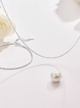 潮宏基闪耀银河s925银项链满天星菜花链碎银子素链生日礼物