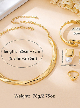 欧美时尚简约几何金属圆圈耳环女