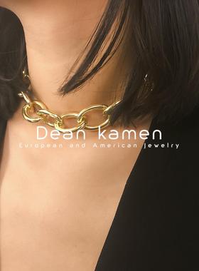 钛金网红粗链条项链CHKER