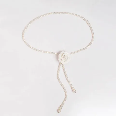 时尚甜美汉服花女士腰链腰带连衣裙优雅山茶花高雅珍珠布装饰质感,淘宝优惠券,粉丝福利购,淘宝优惠卷