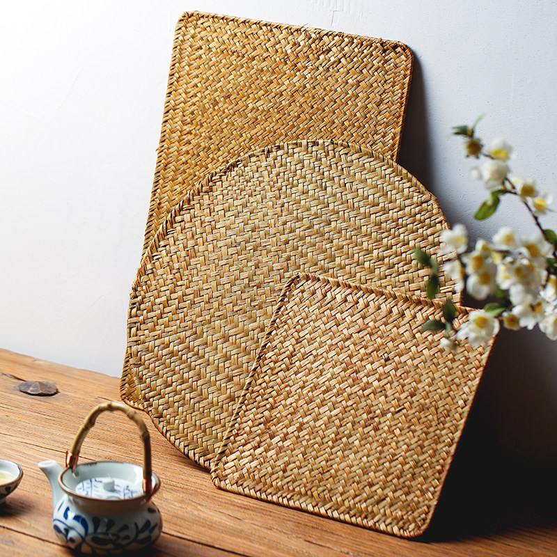 超大号海草编织餐垫茶盘垫复古中式摆设装饰田园风隔热垫拍照道具,淘宝优惠券,粉丝福利购,淘宝优惠卷