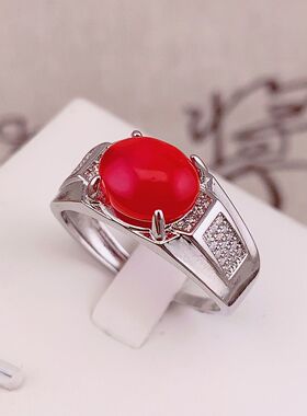 正品黄玛瑙玉髓戒指高冰玉石男女款戒高端时尚奢华品味红玛瑙戒指