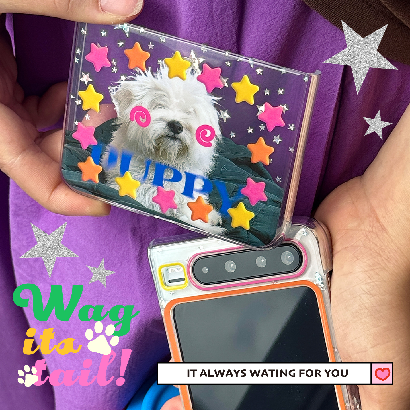 PaPaPa制造局  可爱透明亮闪卡通磁吸华为PuraX手机壳适用于适用华为手机壳新款阔折叠保护套purax典藏版 - 图3