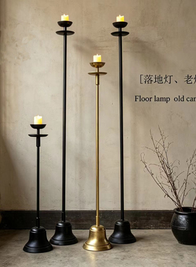 中式仿古落地烛台铸铁老烛台