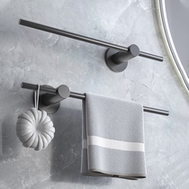 Towel Rack Free to punch toilet towel rod 304 stainless steel bath towel rack Single-pole bathroom shelve Pole Jane