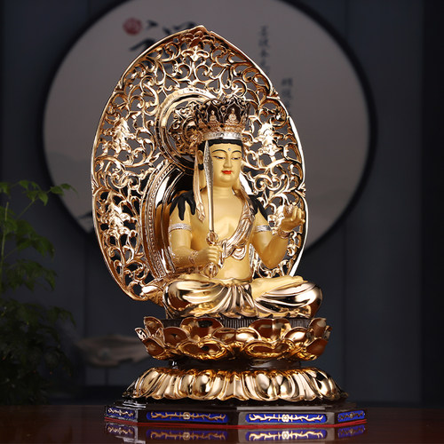 虚空藏菩萨属虎牛本命佛全铜虚空藏佛像台湾盛凡鎏金家用佛堂供奉 - 图0