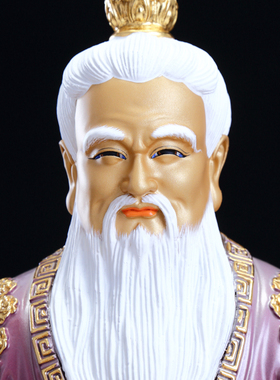 纯铜鸿钧老祖神像道家供奉摆件