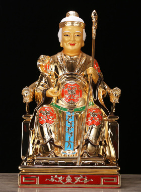 供奉福德正神土地公纯铜鎏金神像