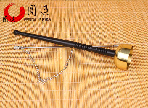 圆通佛具引磬直杆引罄法器佛堂用品乐器长柄引庆铜引擎佛乐铜铃 - 图2