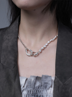 巴洛克珍珠项链银饰可调节礼物