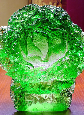 琉璃白菜发财家里招财摆件百财
