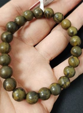 泗滨浮石珍品玄黄老料大黄斑手链